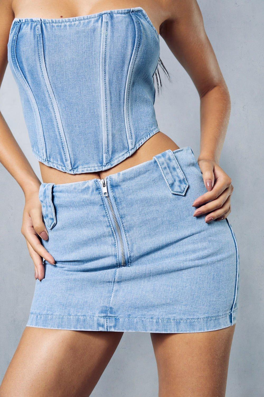 Micro jean skirt sale